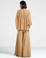 NEW | Gemma Wide Leg Trousers | Camel | 100% Cotton