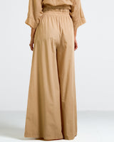 NEW | Gemma Wide Leg Trousers | Camel | 100% Cotton