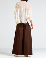 NEW | Gemma Wide Leg Trousers | Espresso Brown | 100% Cotton