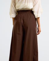 NEW | Gemma Wide Leg Trousers | Espresso Brown | 100% Cotton