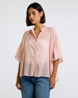 NEW | Gemma Frill Blouse | Blush | 100% Cotton