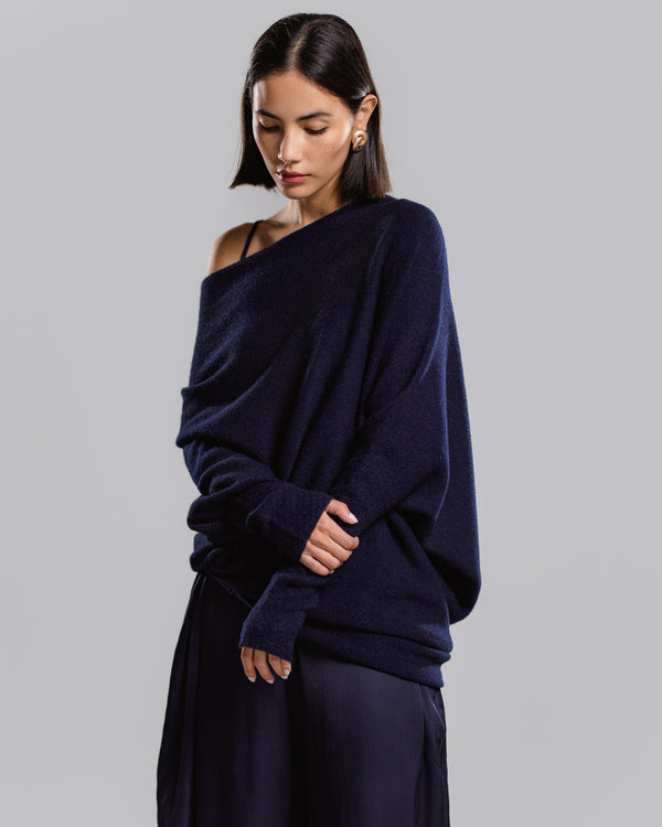 PRE-ORDER | Asymmetric Draped | Navy