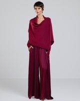 PRE-ORDER | Asymmetric Draped | Burgundy