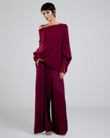 PRE-ORDER | Asymmetric Draped | Burgundy