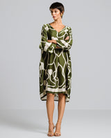 Jasmine Throw On Satin Dress | Khaki