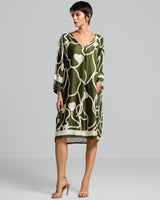 Jasmine Throw On Satin Dress | Khaki