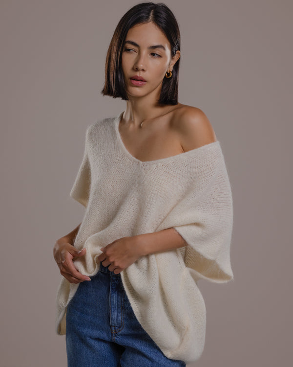 Selene Sweater | Ivory | Mohair Blend