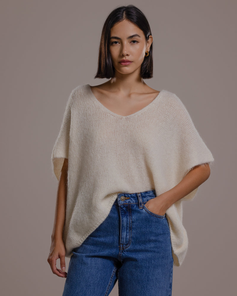 Selene Sweater | Ivory | Mohair Blend