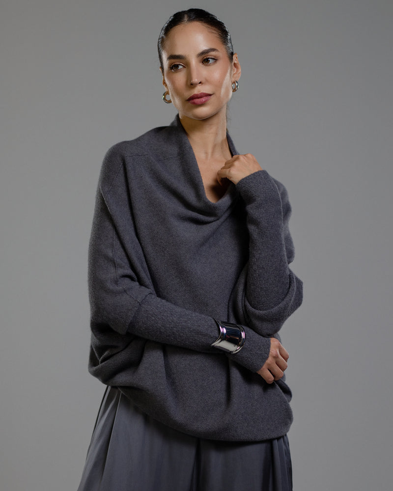 Asymmetric Draped | Charcoal