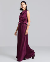 Camilla Bias Satin Skirt | Burgundy