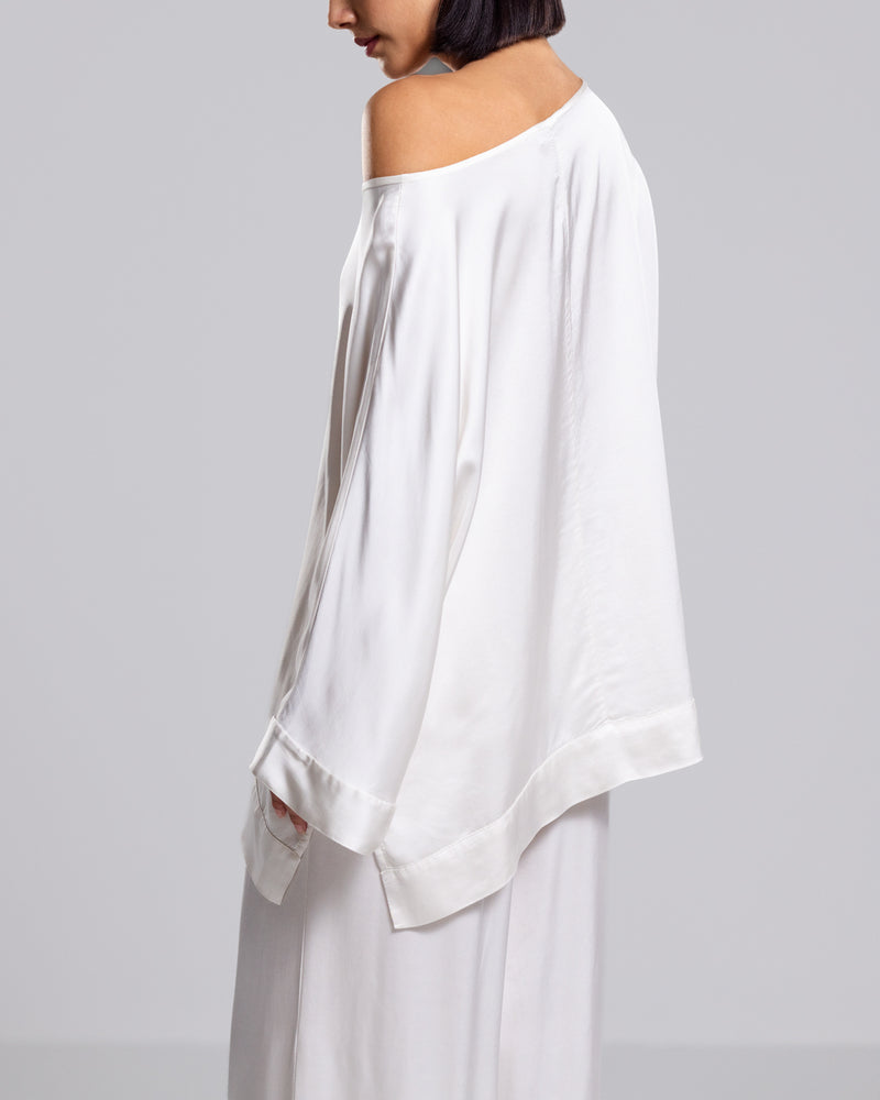 Aurelie Satin Top | Ivory