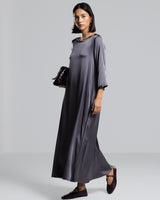 Dahlia Satin Dress | Charcoal