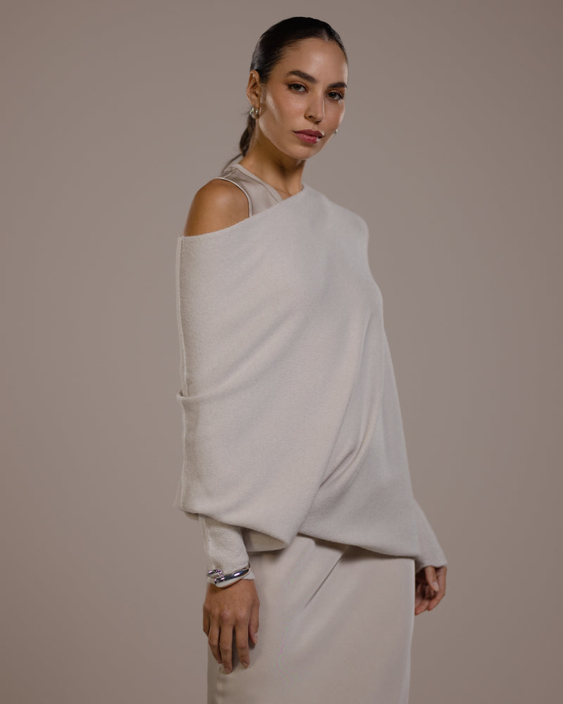 Asymmetric Draped | Light Beige