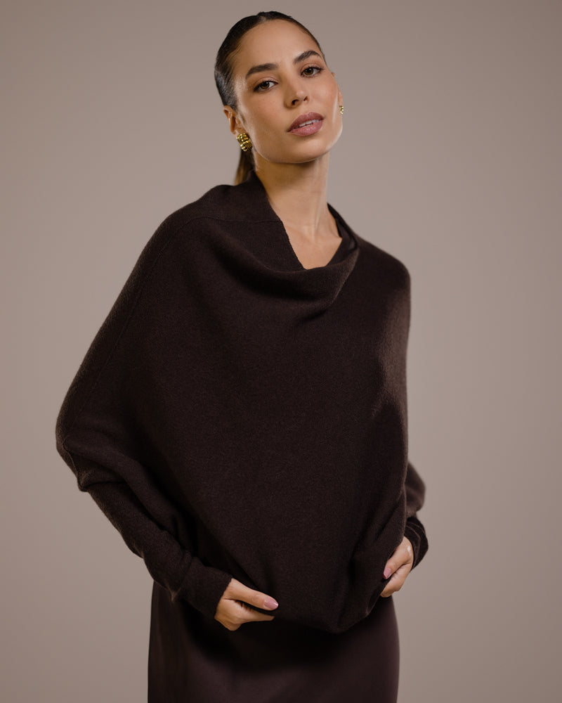 Asymmetric Draped | Espresso Brown