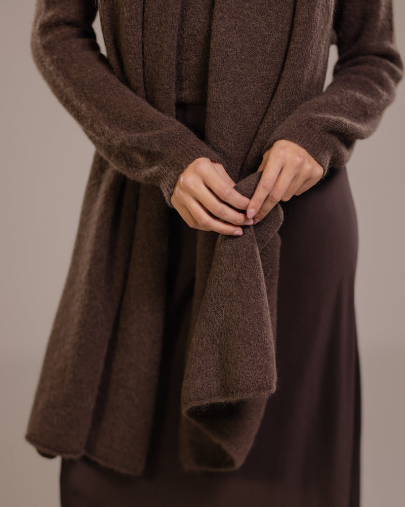 Sonya Shawl | Espresso Brown | Alpaca Blend