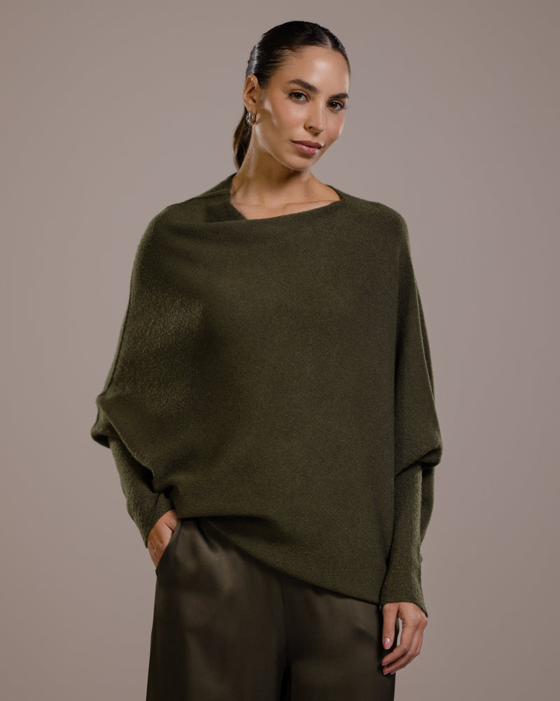 PRE-ORDER | Asymmetric Draped | Khaki