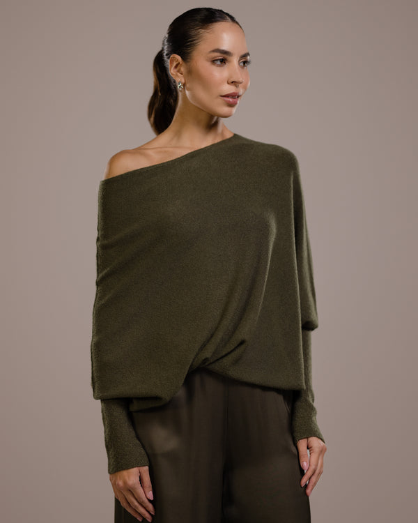 PRE-ORDER | Asymmetric Draped | Khaki