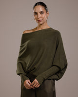 PRE-ORDER | Asymmetric Draped | Khaki