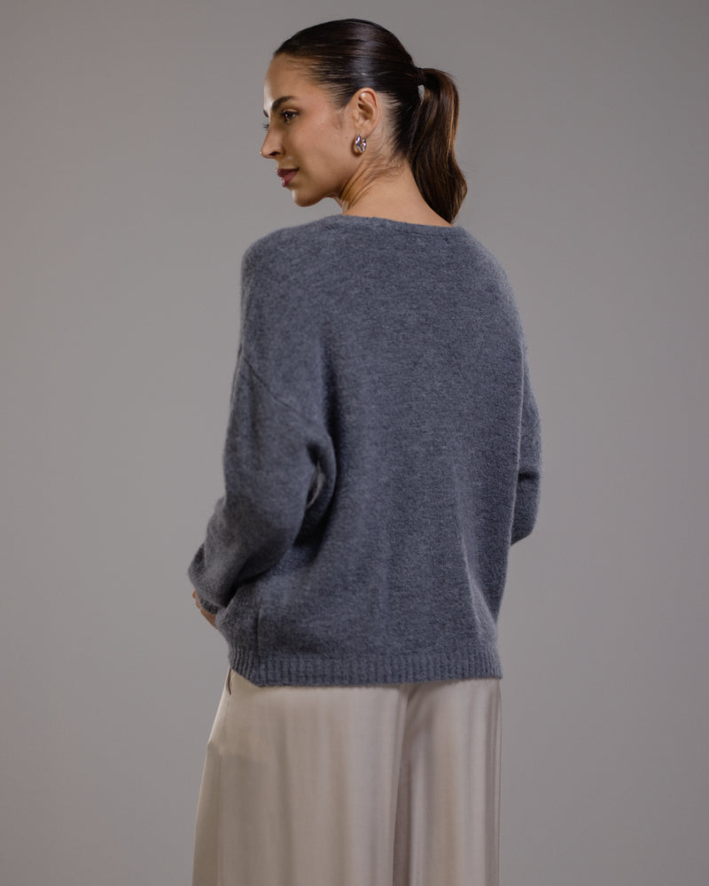 Joelle Cardigan | Charcoal | Alpaca Blend