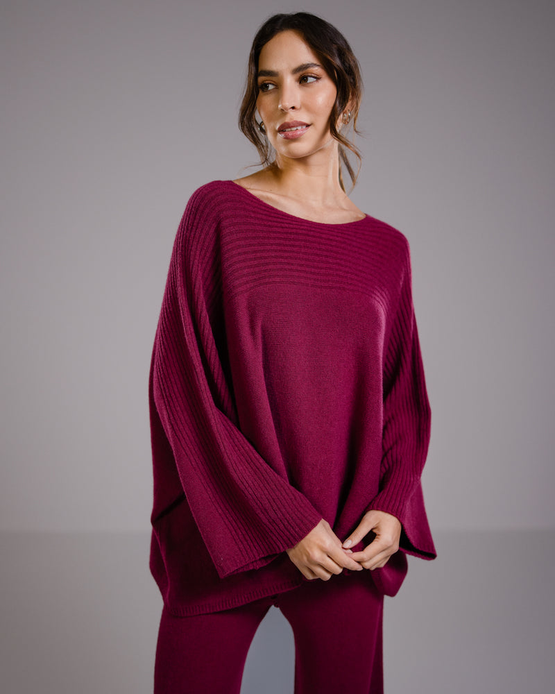 Ribbed Sweater | Burgundy