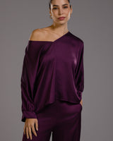 Eliza Satin Blouse | Violet