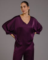 Eliza Satin Blouse | Violet