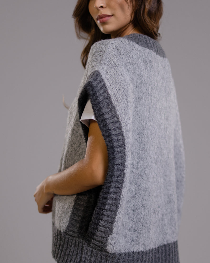 Octavia Open Side Knitted Vest | Grey