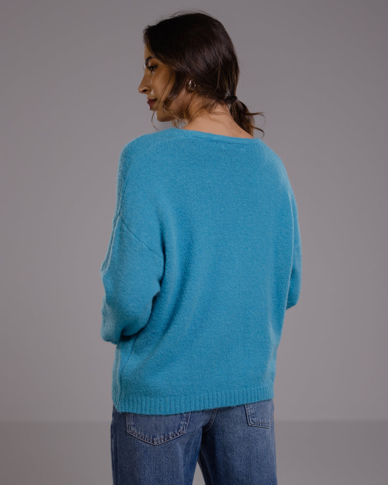 Joelle Cardigan | Turquoise | Alpaca Blend