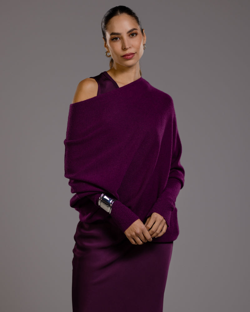 Asymmetric Draped | Violet