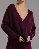 Joelle Cardigan | Burgundy | Alpaca Blend