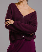 Joelle Cardigan | Burgundy | Alpaca Blend