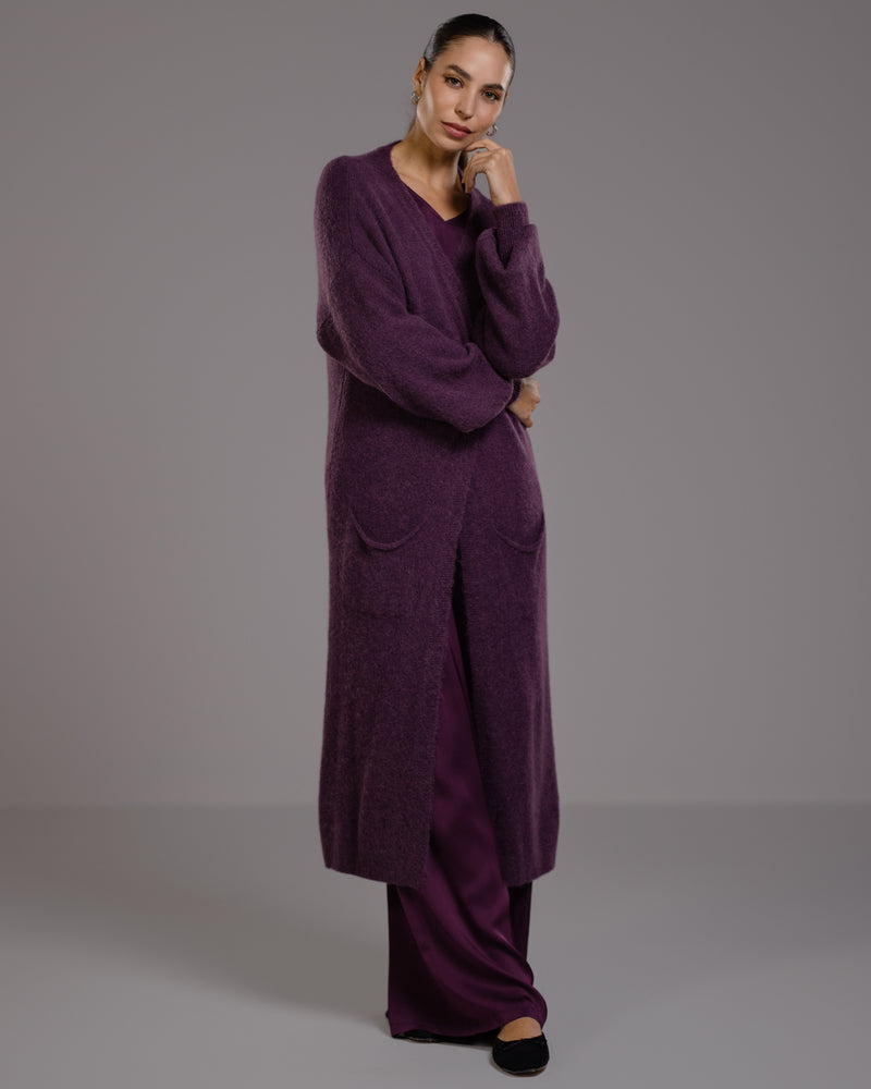 Yasmin Open Cardigan | Violet | Alpaca Blend