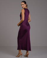 Sabrina Sleeveless Satin Dress | Violet