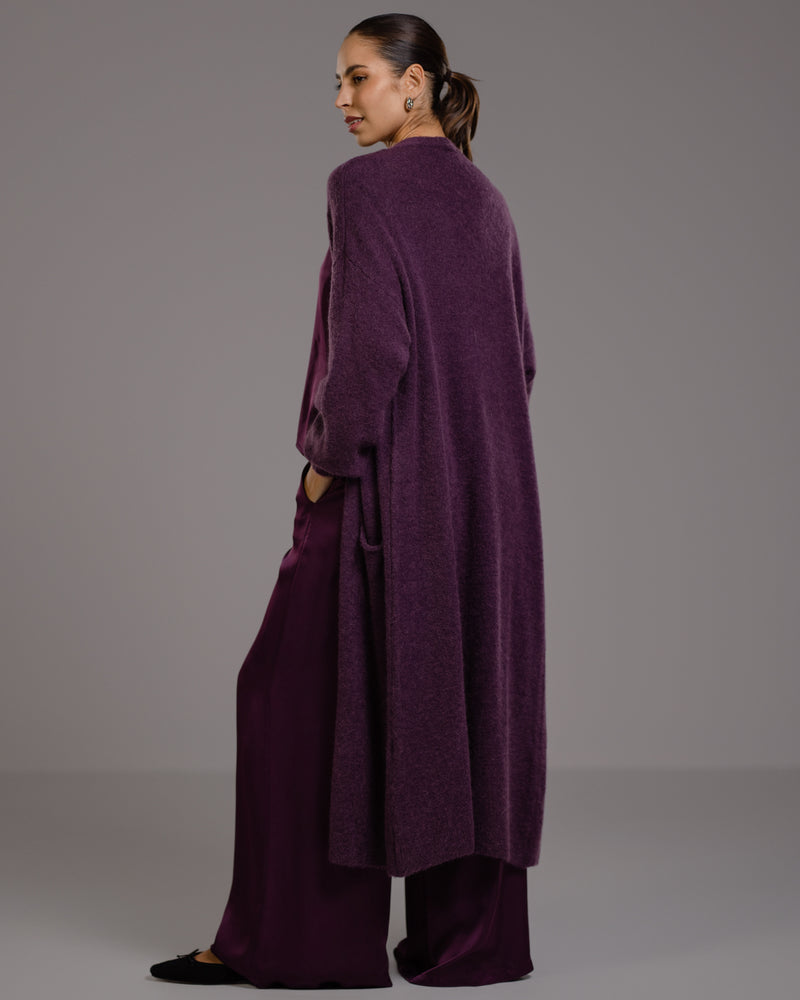 Yasmin Open Cardigan | Violet | Alpaca Blend