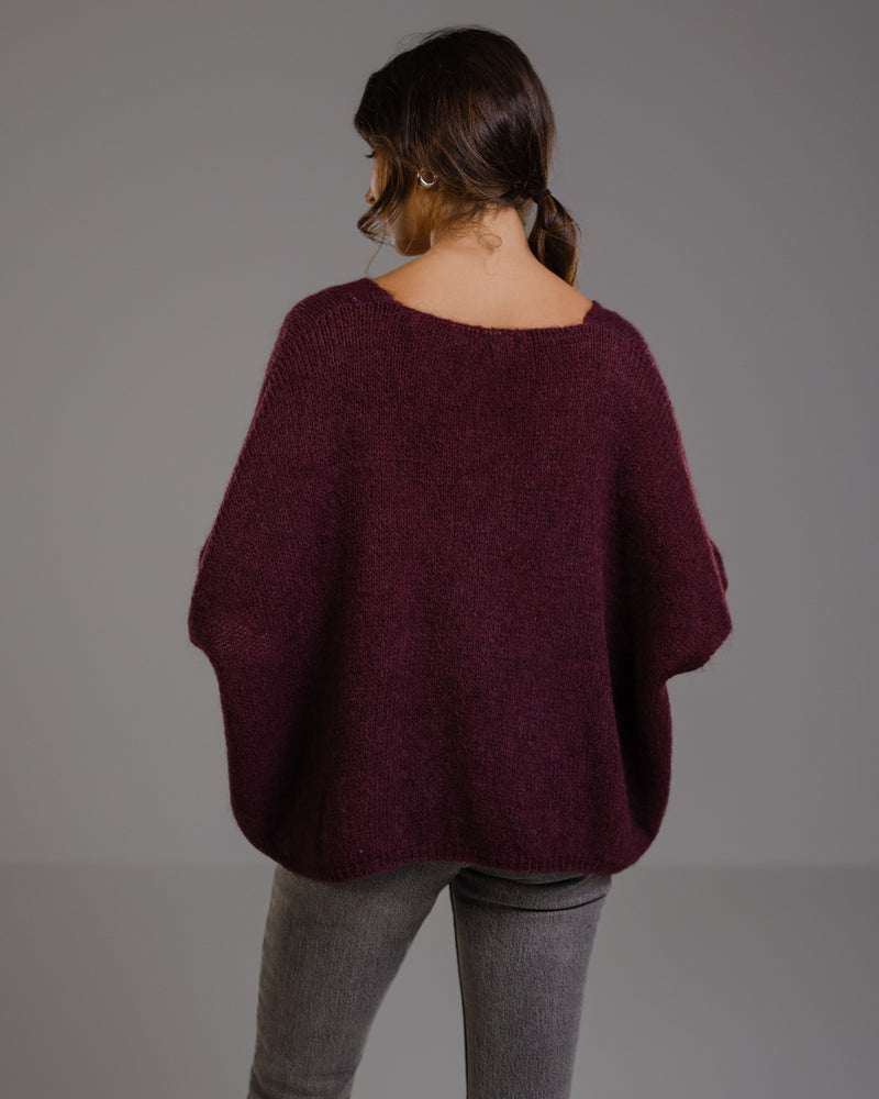 Selene Sweater | Burgundy | Mohair Blend