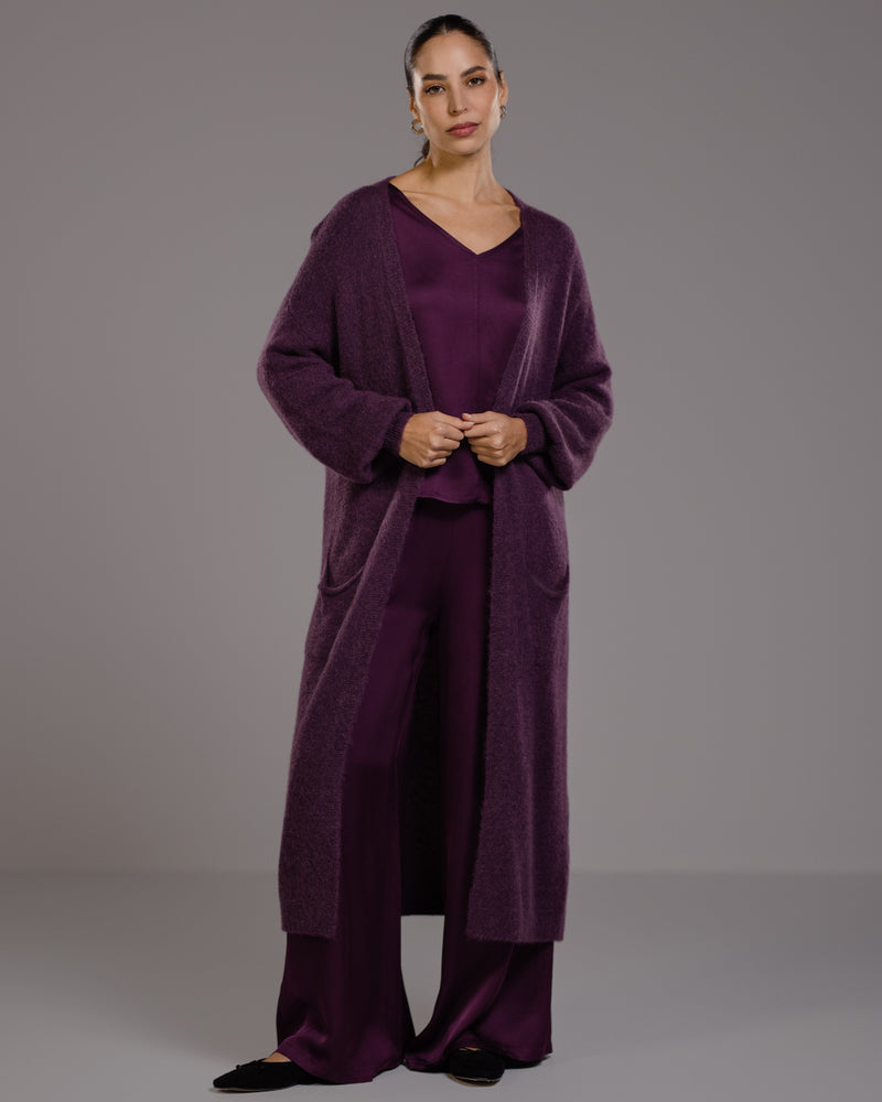 Yasmin Open Cardigan | Violet | Alpaca Blend