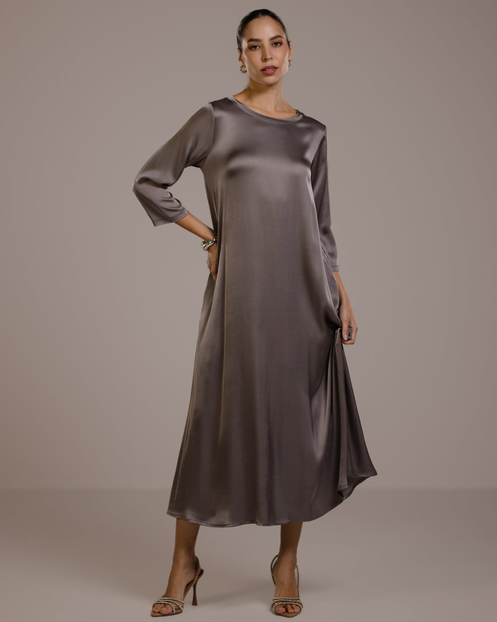 【タグ付き新品】Deuxieme Classe Silk Dress Dahlia Satin Dress | Mink – JAKI