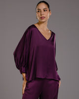 Eliza Satin Blouse | Violet