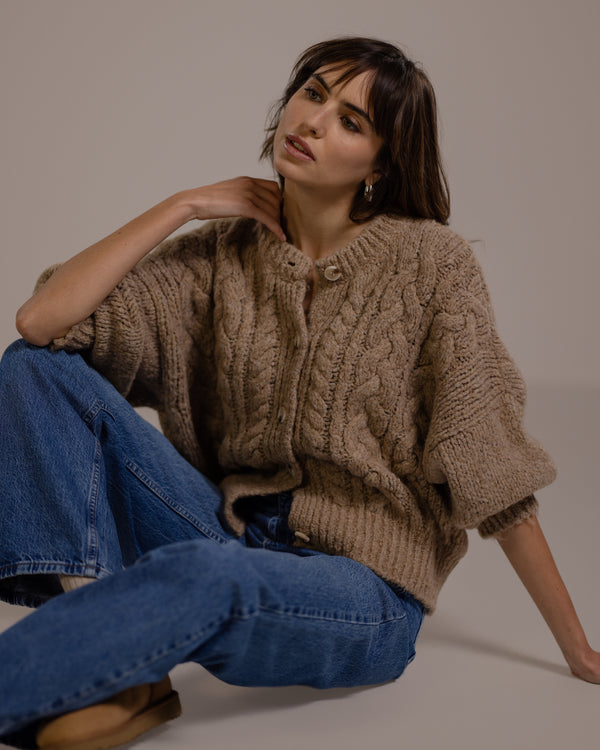 Hattie Button Up Cardigan | Camel | Alpaca-Wool Blend