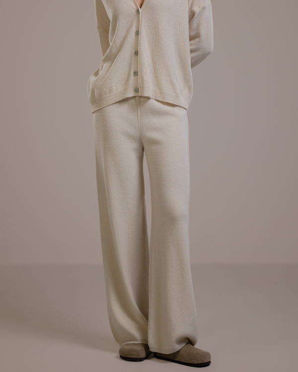 Isla Elastic Waist Pants | Light Beige | Cashmere-Wool Blend