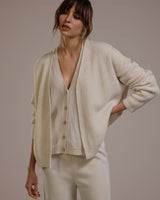 Bonnie Button Up Cardigan | Light Beige | Cashmere-Wool Blend