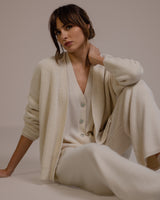 Joyce Open Cardigan | Light Beige | Cashmere-Wool Blend