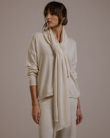 Freya Shawl | Light Beige | Wool-Cashmere Blend