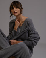 Joyce Open Cardigan | Grey Melange | Cashmere-Wool Blend