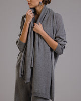 Freya Shawl | Grey Melange | Wool-Cashmere Blend