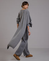 Isla Elastic Waist Pants | Grey Melange | Cashmere-Wool Blend