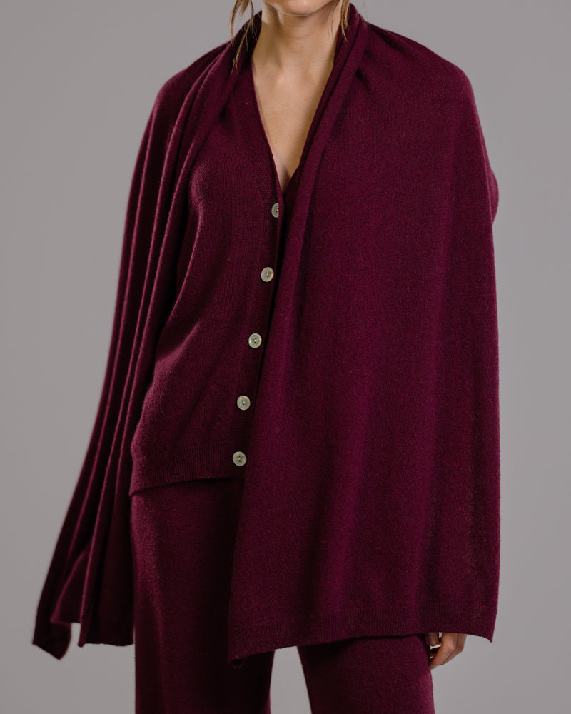 Freya Shawl | Burgundy | Wool-Cashmere Blend