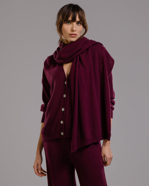 Freya Shawl | Burgundy | Wool-Cashmere Blend