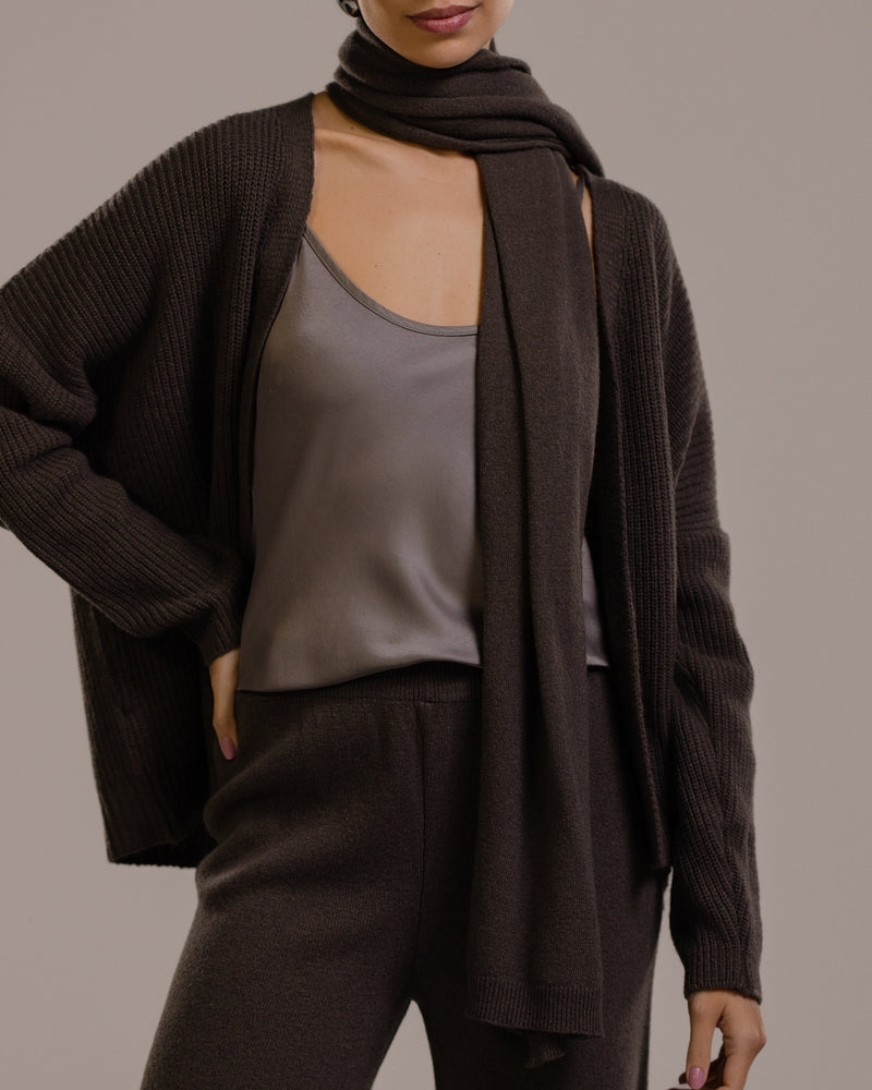 Freya Shawl | Espresso Brown | Wool-Cashmere Blend