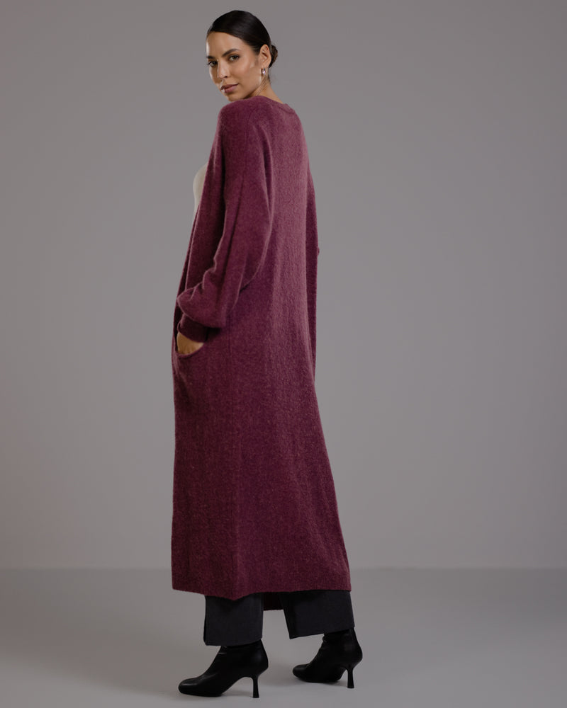 Yasmin Open Cardigan | Burgundy | Alpaca Blend